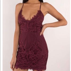 tobi maroon lace dress